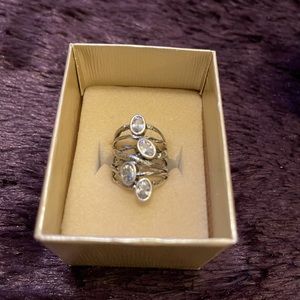 Sterling silver and white topaz